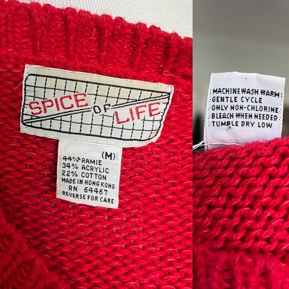 Vintage Red Christmas Cardigan Festive Holiday Patterns Women’s Medium - Picture 6 of 7